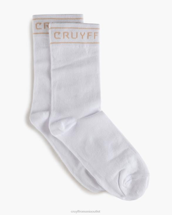 ro Cruyff ciorap cu dungi aur alb ZBZ01248 unisex ciorapi