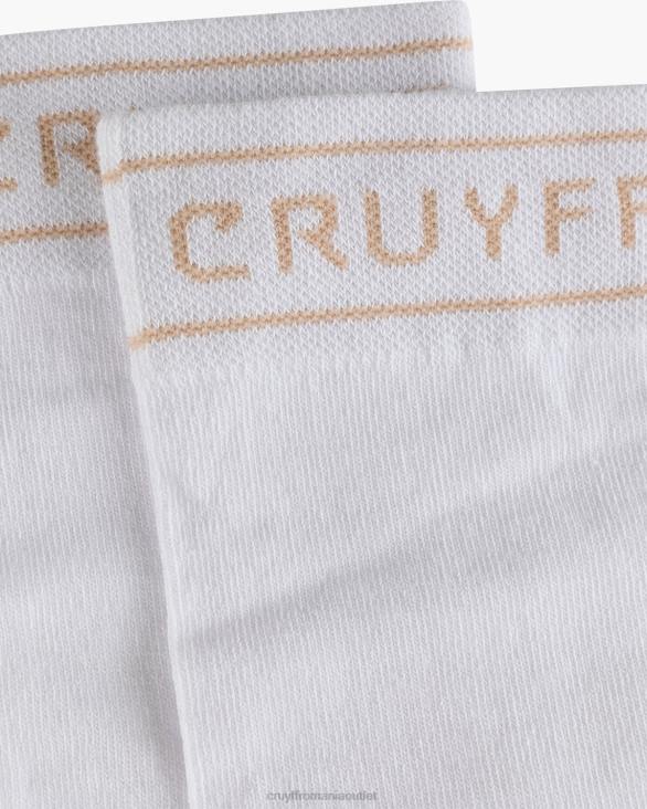 ro Cruyff ciorap cu dungi aur alb ZBZ01248 unisex ciorapi
