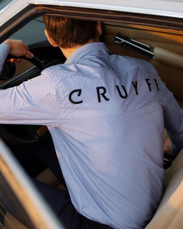 ro Cruyff cămașă cu dungi regele aragonului albastru alb ZBZ0853 bărbați cămaşă