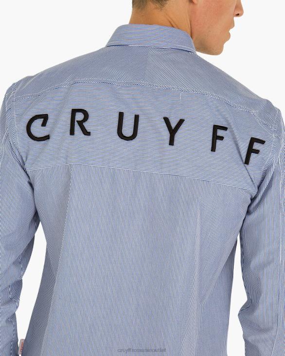 ro Cruyff cămașă cu dungi regele aragonului albastru alb ZBZ0853 bărbați cămaşă