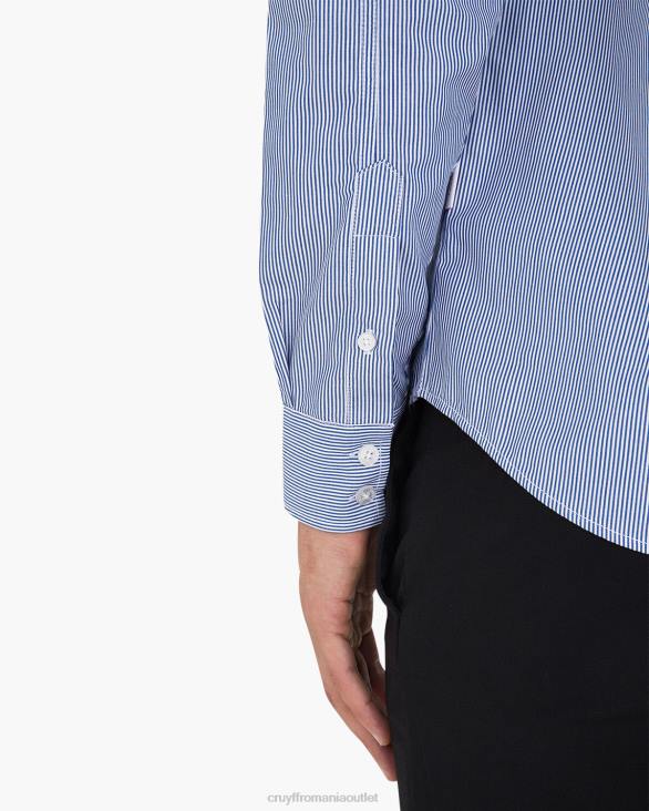 ro Cruyff cămașă cu dungi regele aragonului albastru alb ZBZ0853 bărbați cămaşă