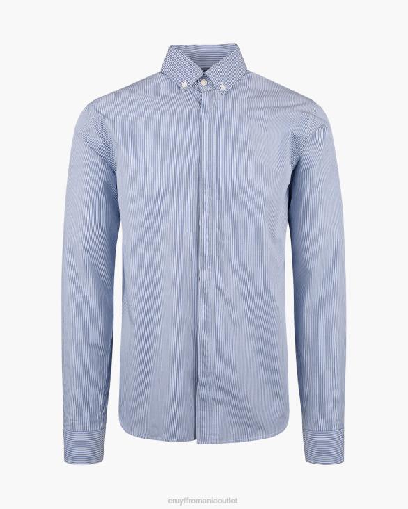 ro Cruyff cămașă cu dungi regele aragonului albastru alb ZBZ0853 bărbați cămaşă