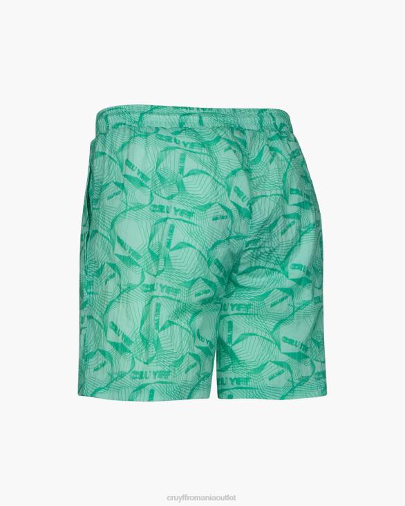 ro Cruyff Short de baie ramir-95% poliester 5% elastan verde ZBZ0894 bărbați pantaloni scurti