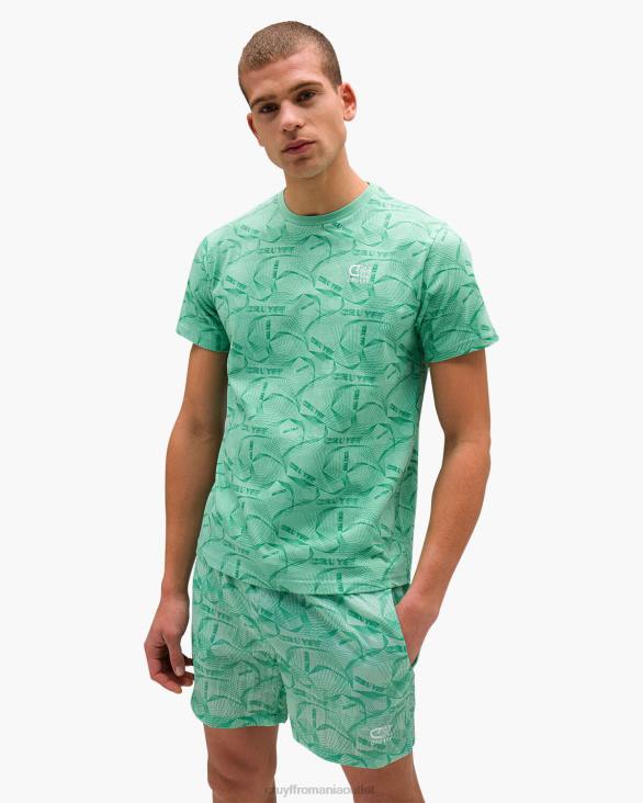 ro Cruyff Short de baie ramir-95% poliester 5% elastan verde ZBZ0894 bărbați pantaloni scurti