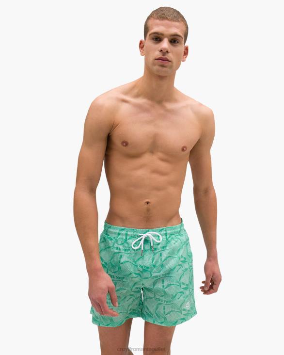 ro Cruyff Short de baie ramir-95% poliester 5% elastan verde ZBZ0894 bărbați pantaloni scurti