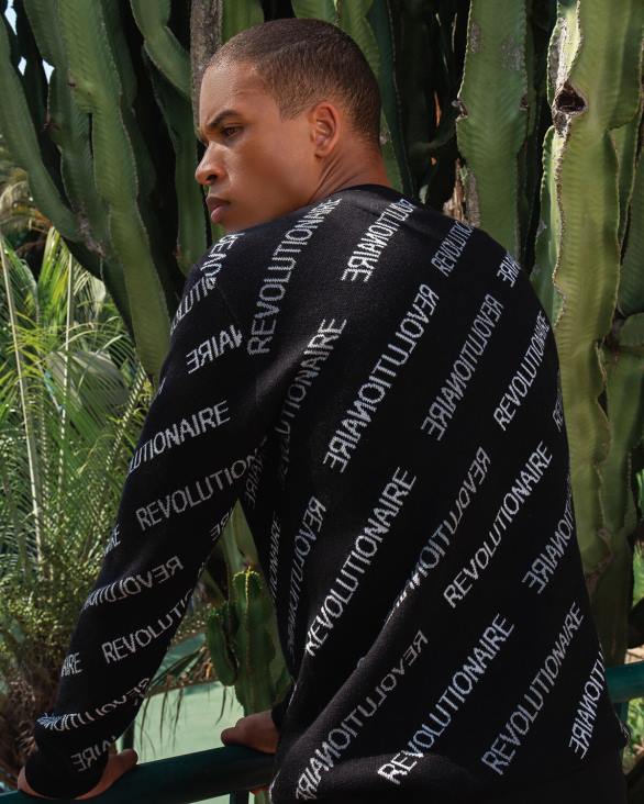 ro Cruyff jumper revolucion negru ZBZ0553 bărbați pulover