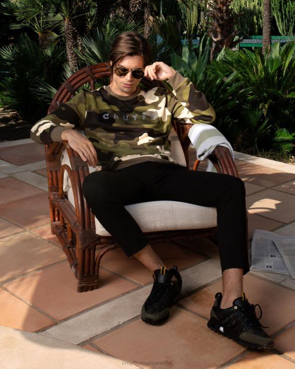 ro Cruyff pulover camo verde armată ZBZ0555 bărbați pulover