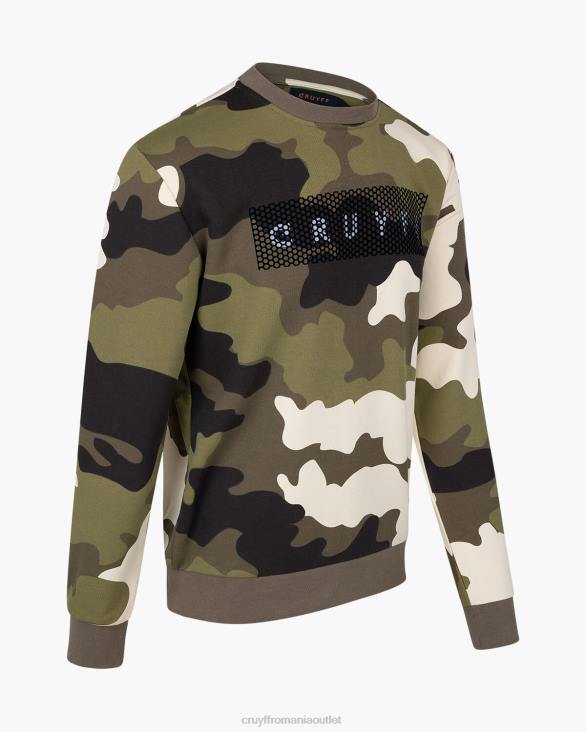 ro Cruyff pulover camo verde armată ZBZ0555 bărbați pulover