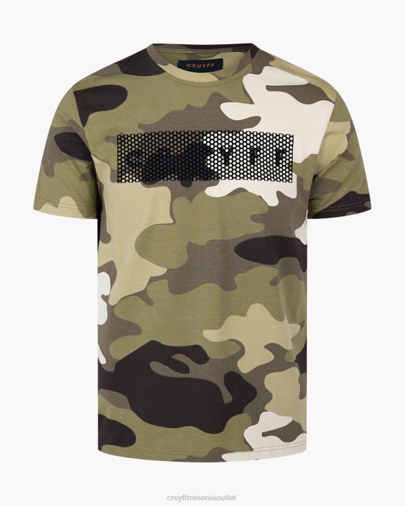 ro Cruyff tricou camo verde armată ZBZ0602 bărbați tricou
