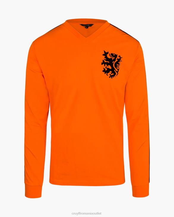 ro Cruyff tricou cupa mondială ls-95% poliester/5% elastan portocale ZBZ0786 bărbați tricou